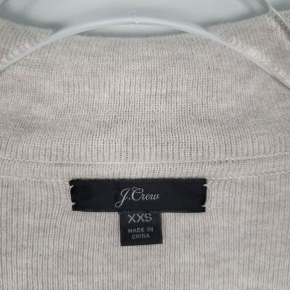 J. Crew XXS Schoolboy Sweater Blazer Merino Wool Cotton Cardigan Cream Beige - Picture 11 of 11